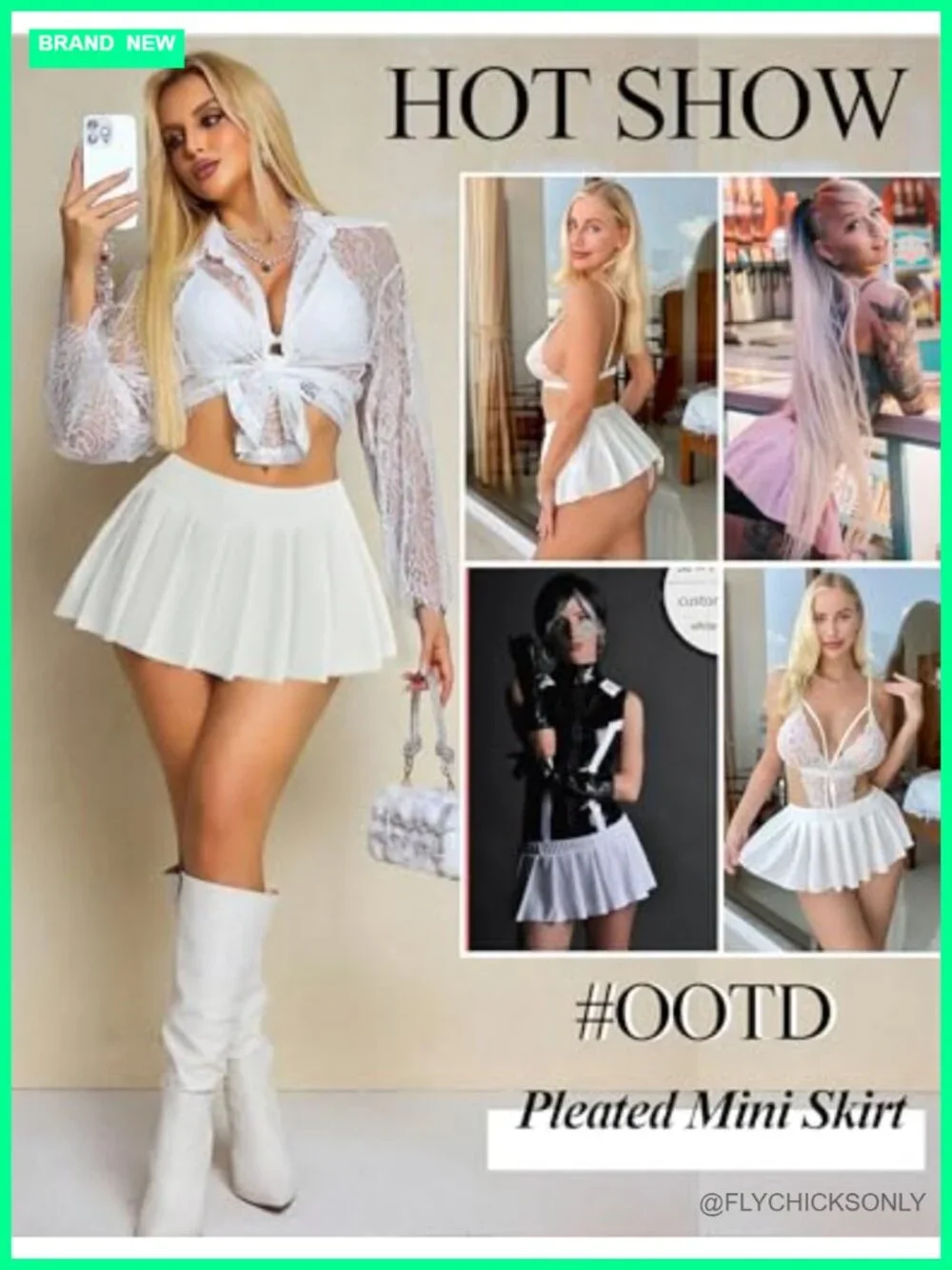 Pleated Mini Skirt with Elastic Waistband - Y2K Style